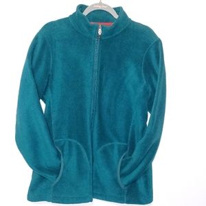 Woolrich Zip-up Fleece Deep Atlantic (Green) Pockets Women's Size Large